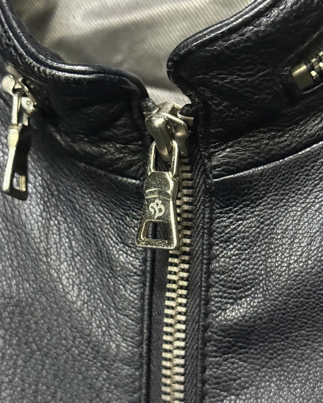 버디 옴므 염소 가죽 레더 자켓 지퍼 락시크 고스 펑크 라이더 바이커 상품이미지4