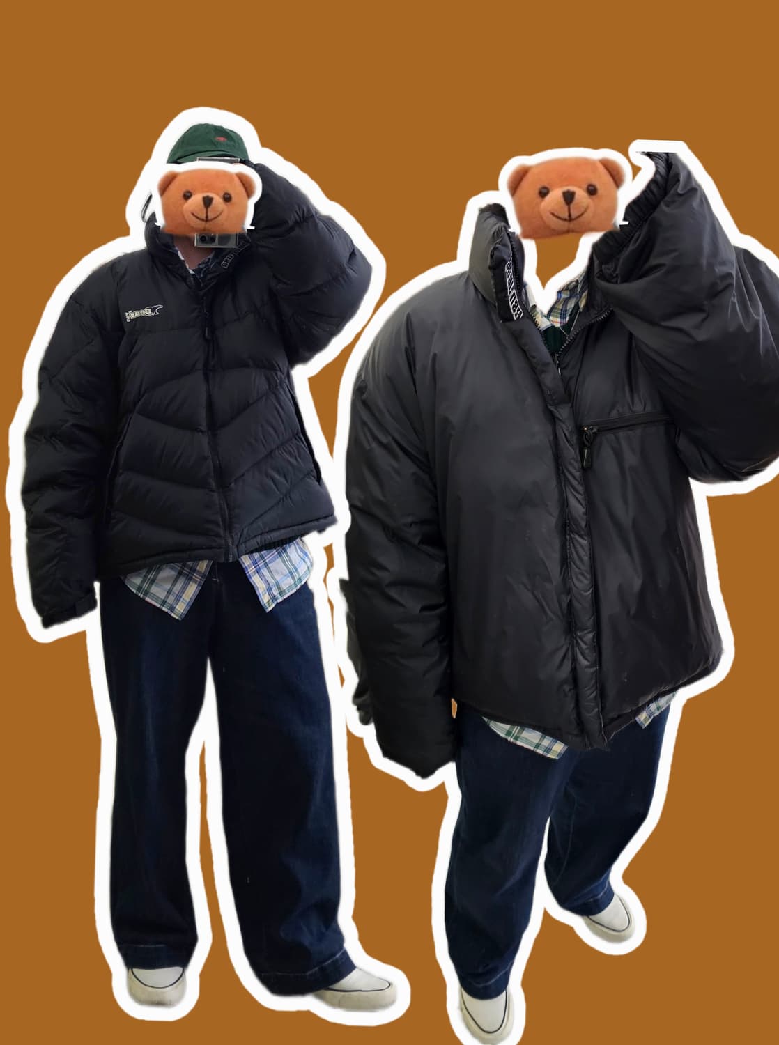 Bear USA 블랙 화이트구스다운 리버시블 패딩 상품이미지2