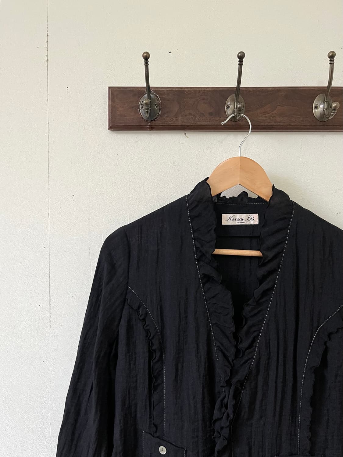 Kansai Bis 블랙 셔링 자켓 상품이미지2