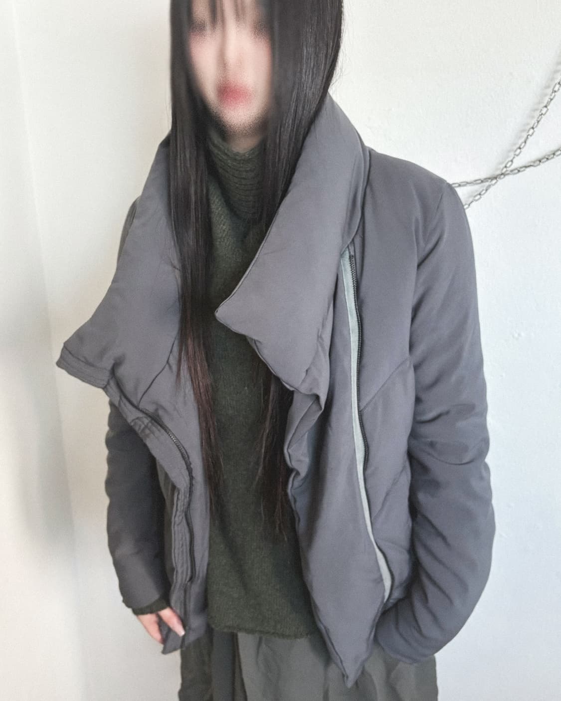 발망 JPN asymmetric 사선지퍼 하이넥 패딩 상품이미지5