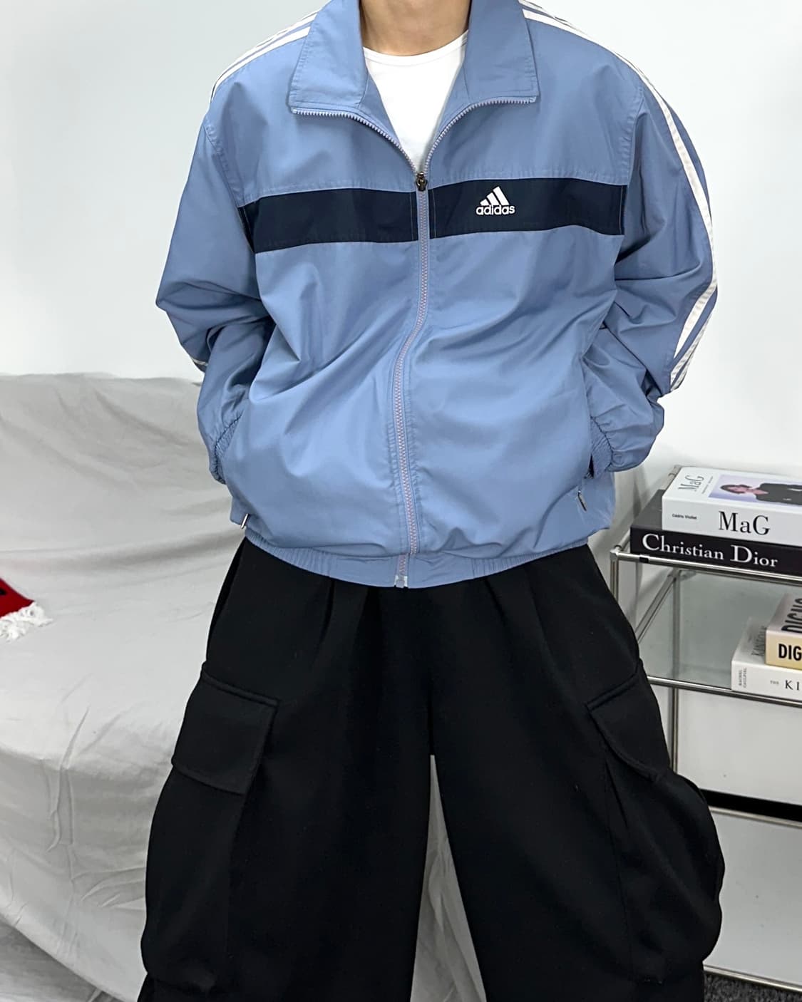 아디다스 03s 스카이블루 바람막이 L 상품이미지3