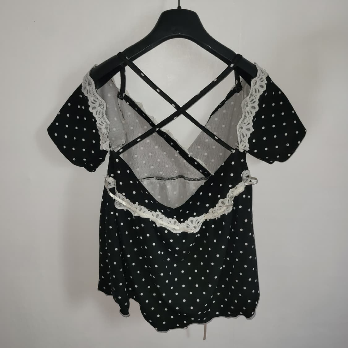 TMDDK 블랙 도트패턴 리메이크 탑 상품이미지3