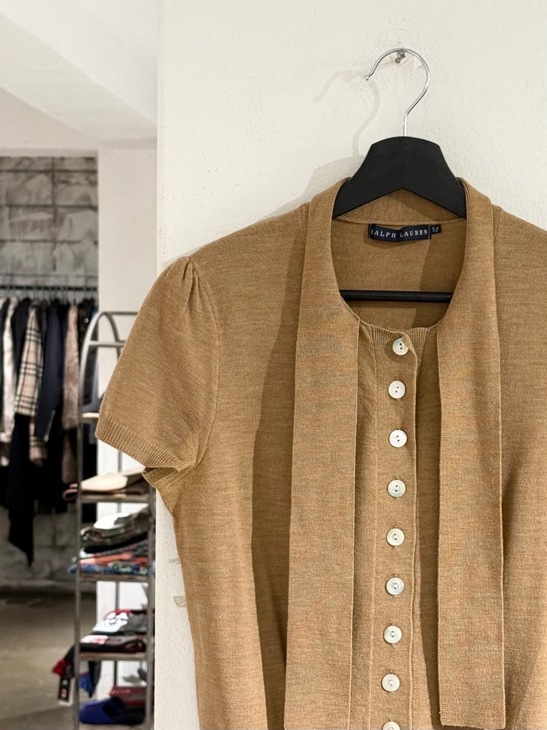 랄프로렌 베이지 리본 하프 가디건 상품이미지3