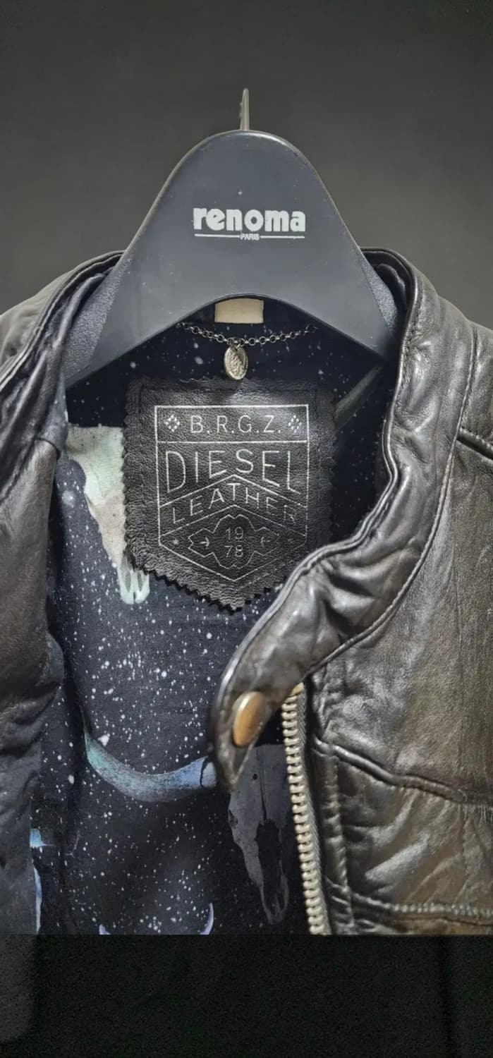 정품 디젤(DIESEL) 레더 가죽 라이더 자켓 상품이미지4