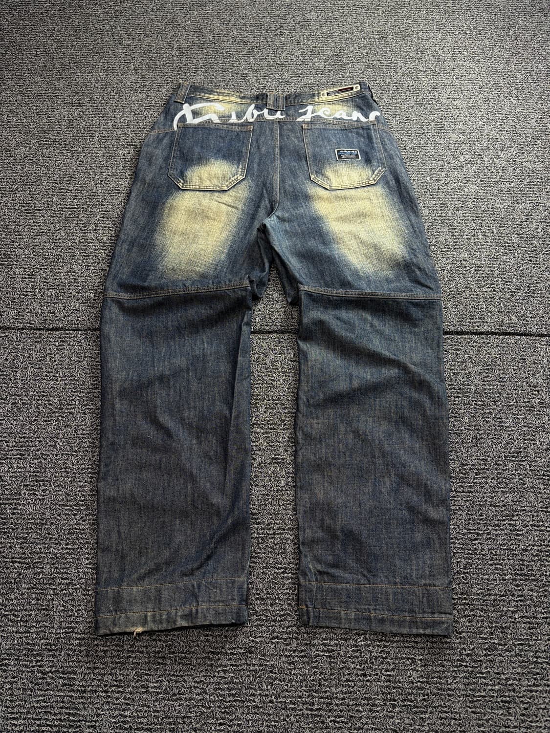 00s 후부 y2k 디테일 데저트 워싱 와이드핏 데님 팬츠 1658 상품이미지5
