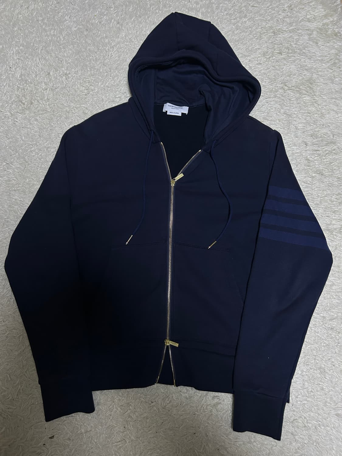 [3, 새상품급] 톰브라운 네이비 사선완장 후드집업 상품이미지1