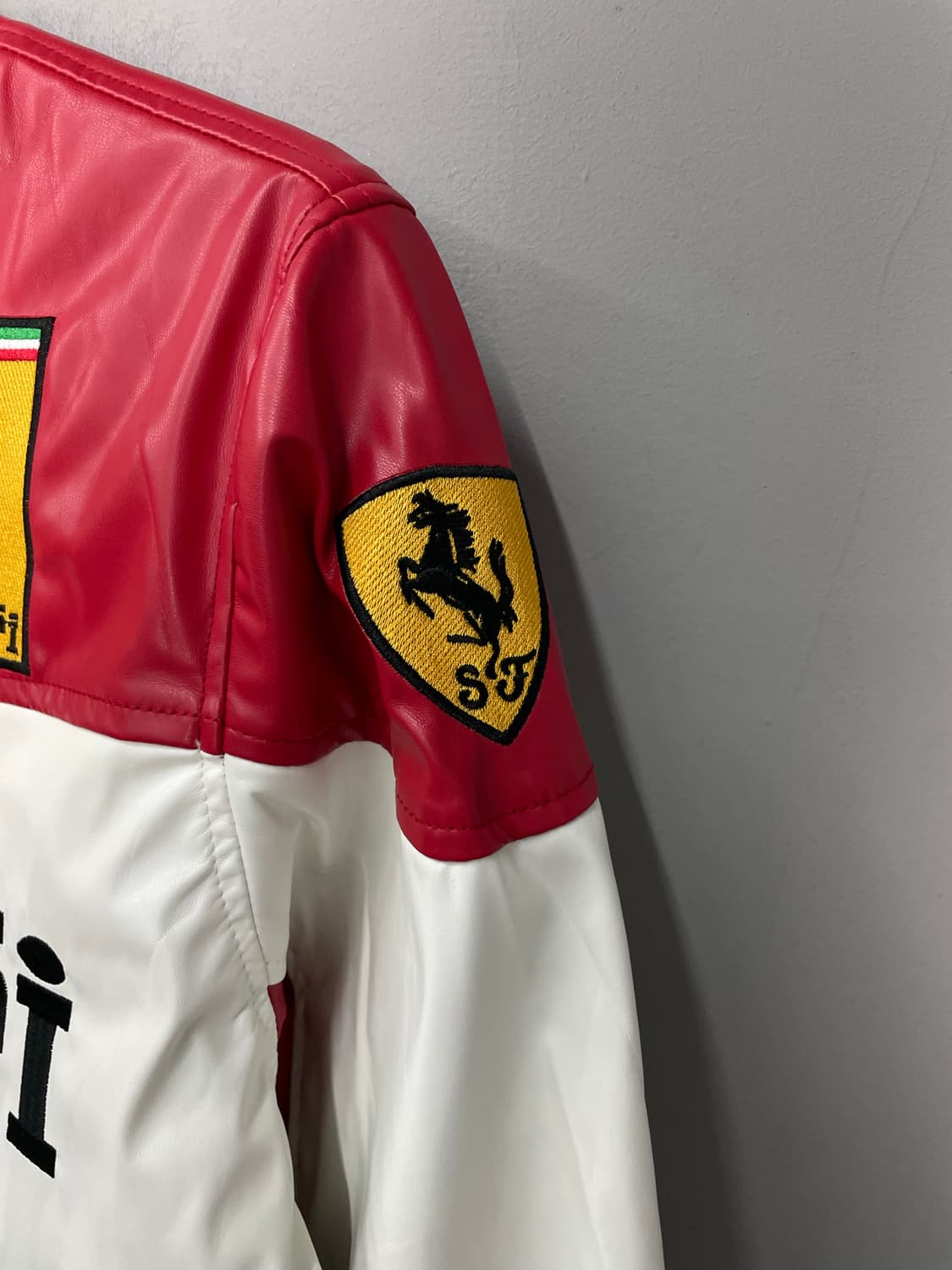 페라리 F1 자수로고 레드 레더자켓 H1840 상품이미지4