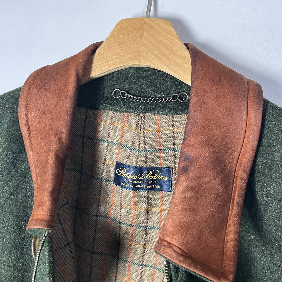 [Brooks Brothers] 90s 브룩스브라더스 레더카라 헌팅코트 상품이미지5