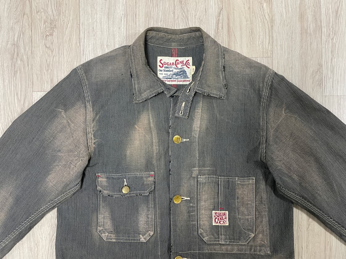 95~100) 40's 복각 슈가케인 히코리 빈티지 커버올(데드스탁) 상품이미지4