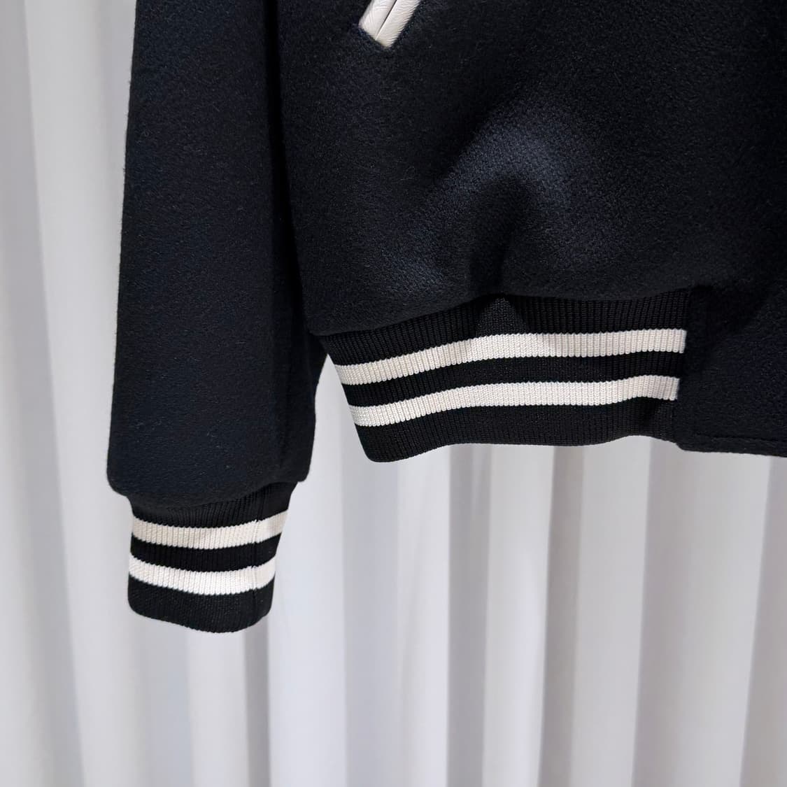 (S/50) / 셀린느 클래식 테디 레더 바시티 봄버 블루종 자켓 블랙 상품이미지5