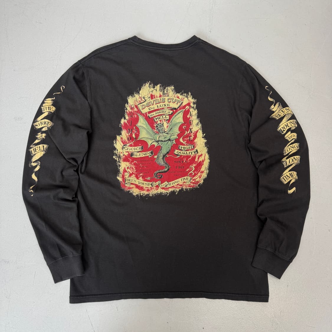 90s USA lucky brand 페이딩 데빌 악마 롱슬리브 상품이미지3