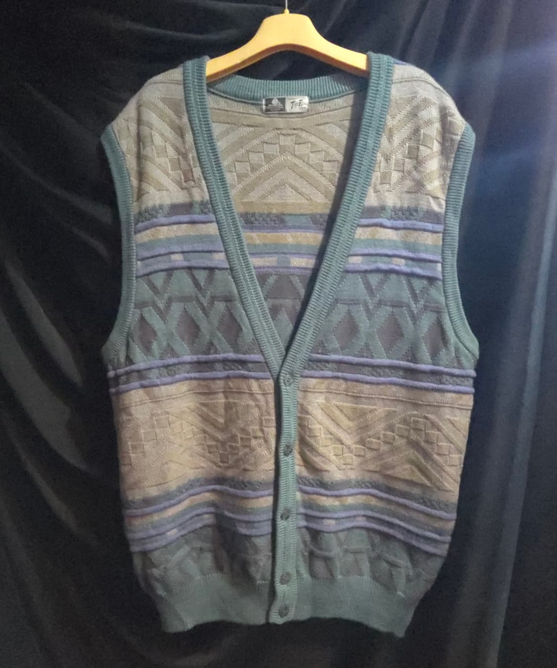 마운틴 탑 도쿄 빈티지패턴 모 니트 베스트 상품이미지1