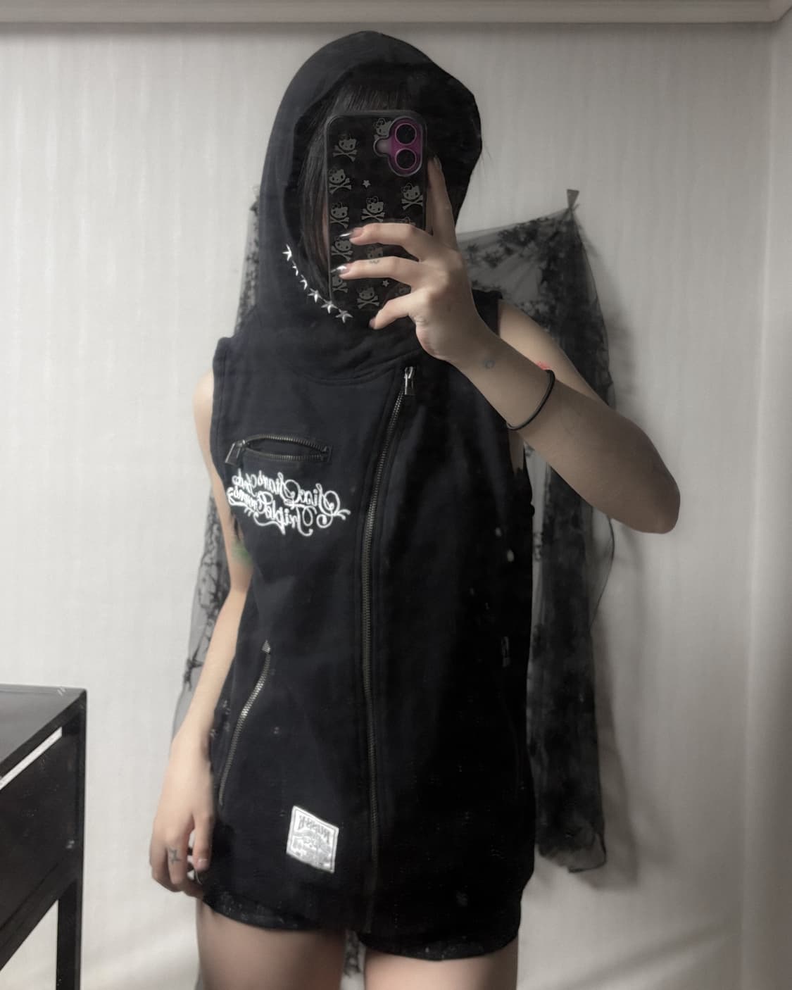 펑크 y2k 후드 베스트 상품이미지4