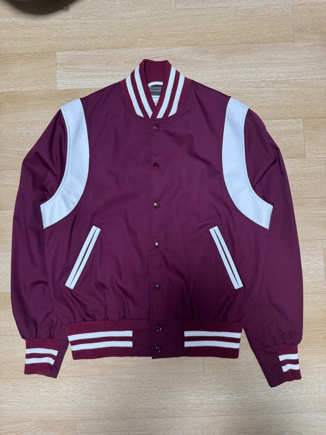 골든베어 코튼 바시티자켓 버건디 M사이즈 상품이미지1