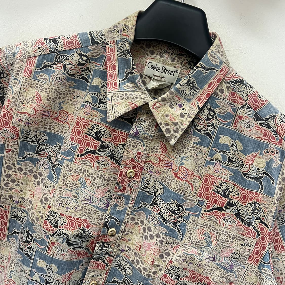 90s USA Cooke Street 하와이안 반팔 셔츠 L 상품이미지3