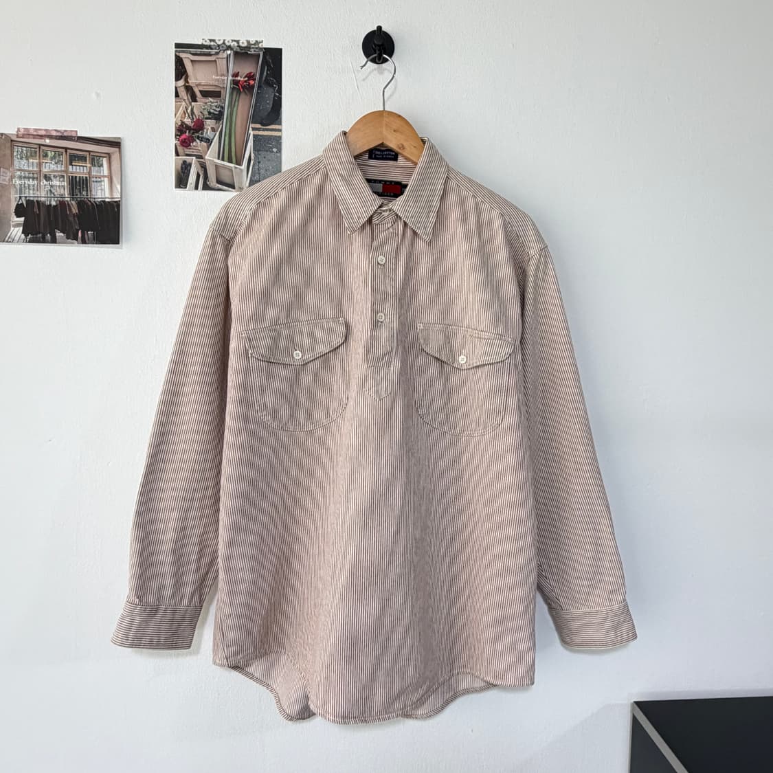 [L] 타미힐피거 하프버튼 스트라이프 셔츠 상품이미지1