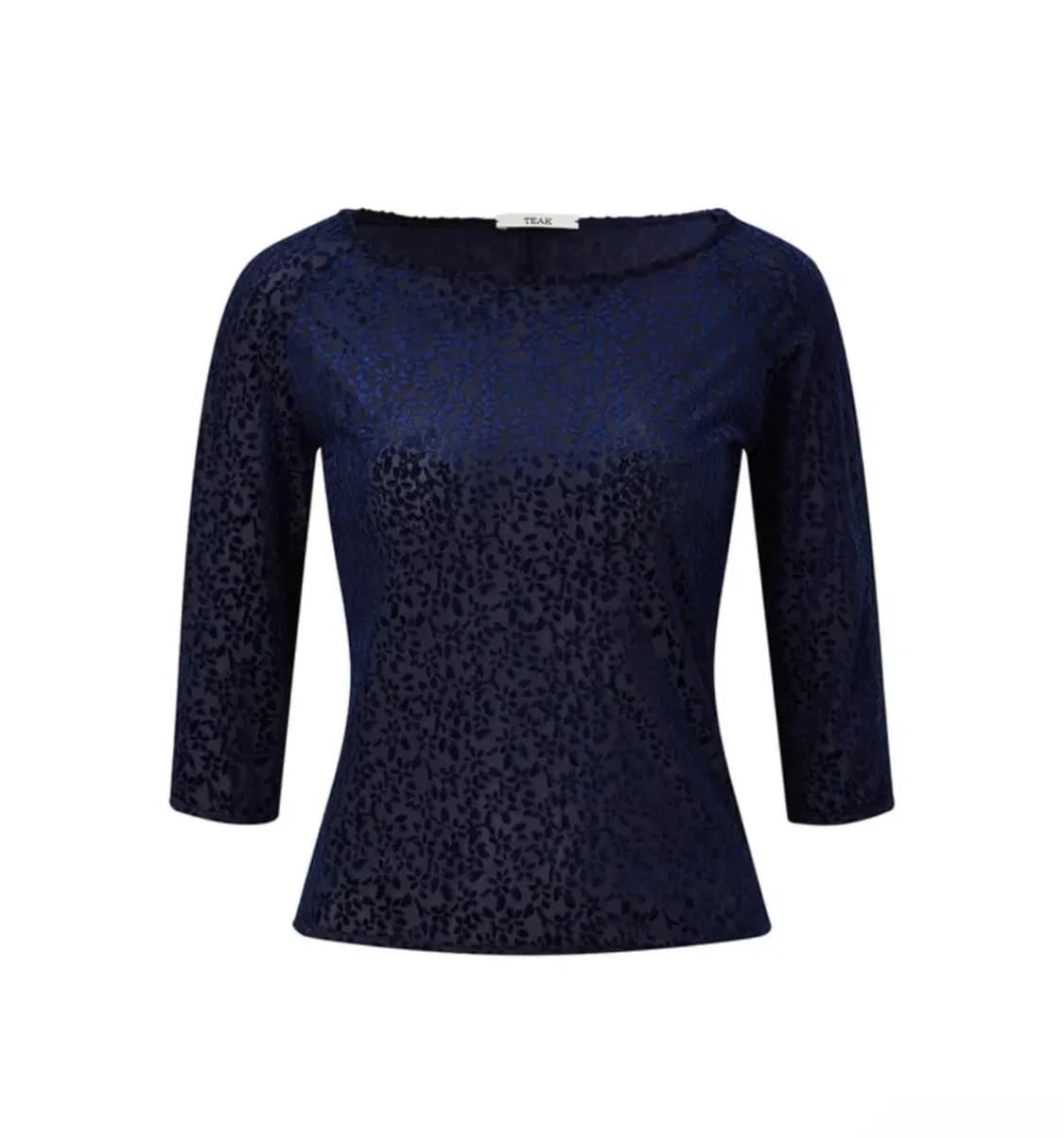 Teak FLORAL VELVET RAGLAN TOP NAVY 상품이미지2