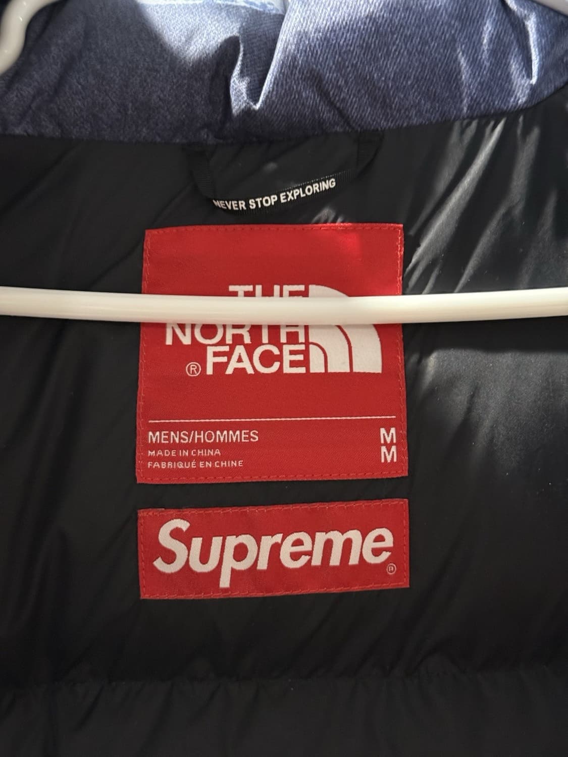 슈프림 x 노스페이스 블리치 데님 프린트 눕시 자켓 상품이미지4