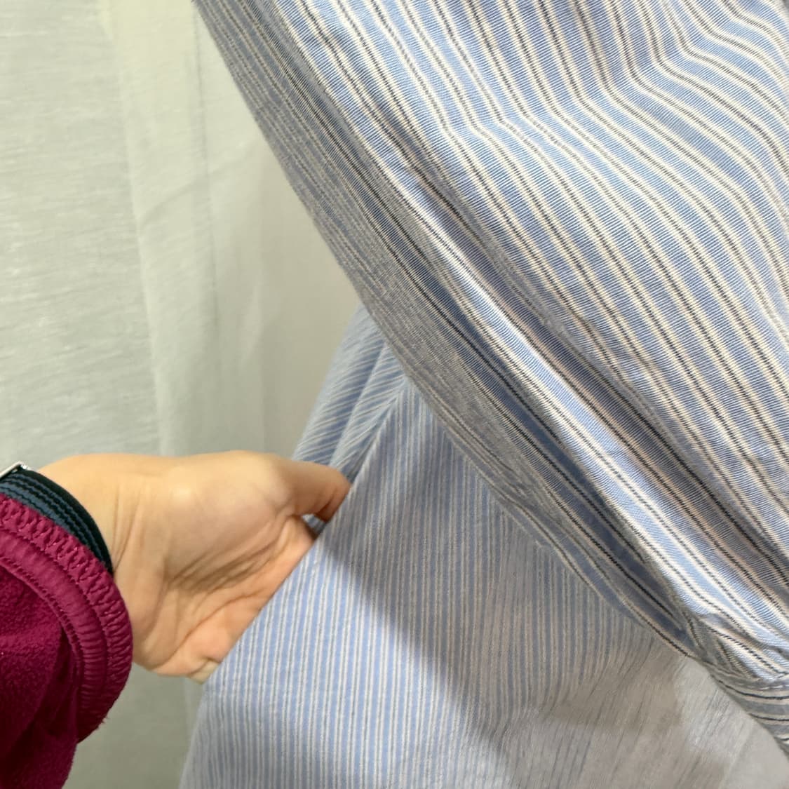 허리밴딩 스트라이프 줄무늬 롱원피스 셔츠롱원피스 3081 상품이미지3