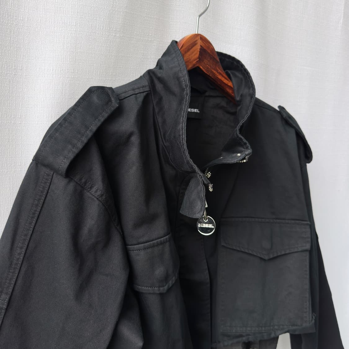 Diesel 디젤 크롭 야상 자켓 블랙 S 상품이미지6