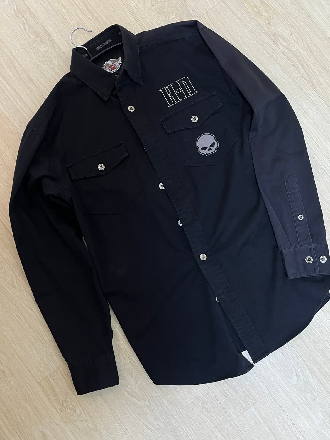 Harely davidson skull black shirt 상품이미지2