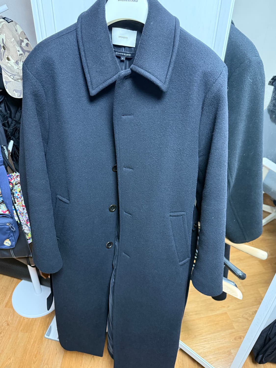 아모멘토 23fw 싱글브레스티드 코트 블랙 M 상품이미지2