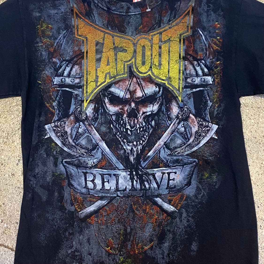 미국 빈티지 탭아웃 TAPOUT BELIEVE 해골 반팔티 락티셔츠 상품이미지2