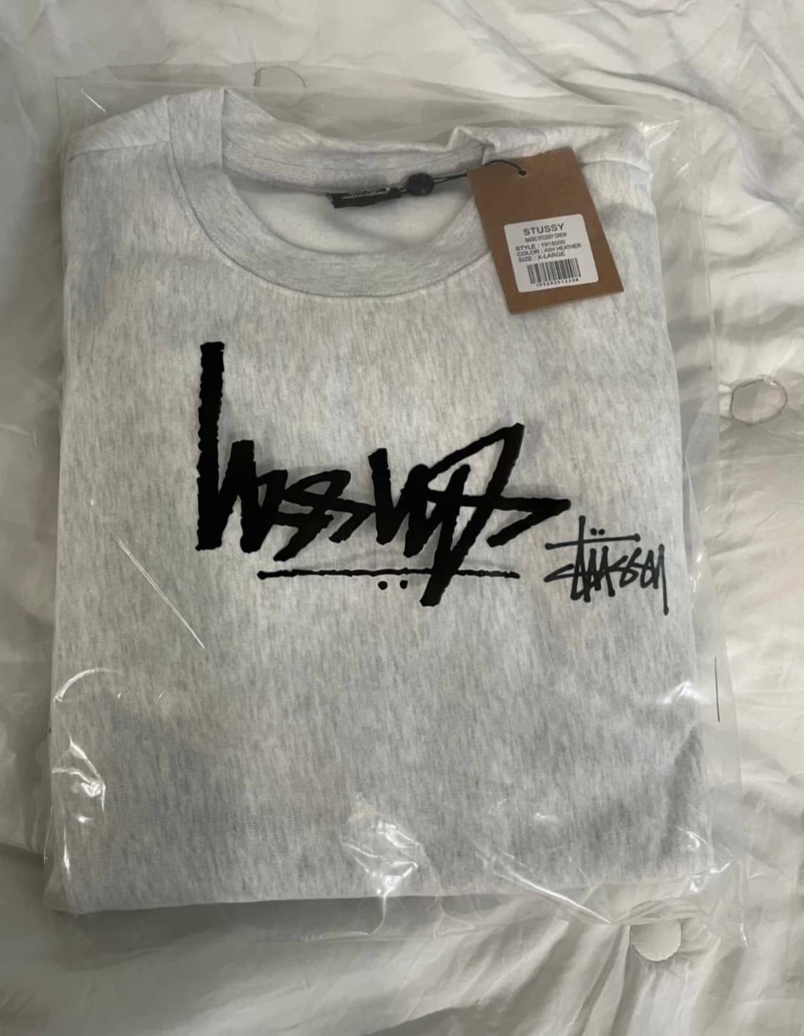 스투시 베이직 크루 맨투맨 애쉬 헤더 상품이미지1