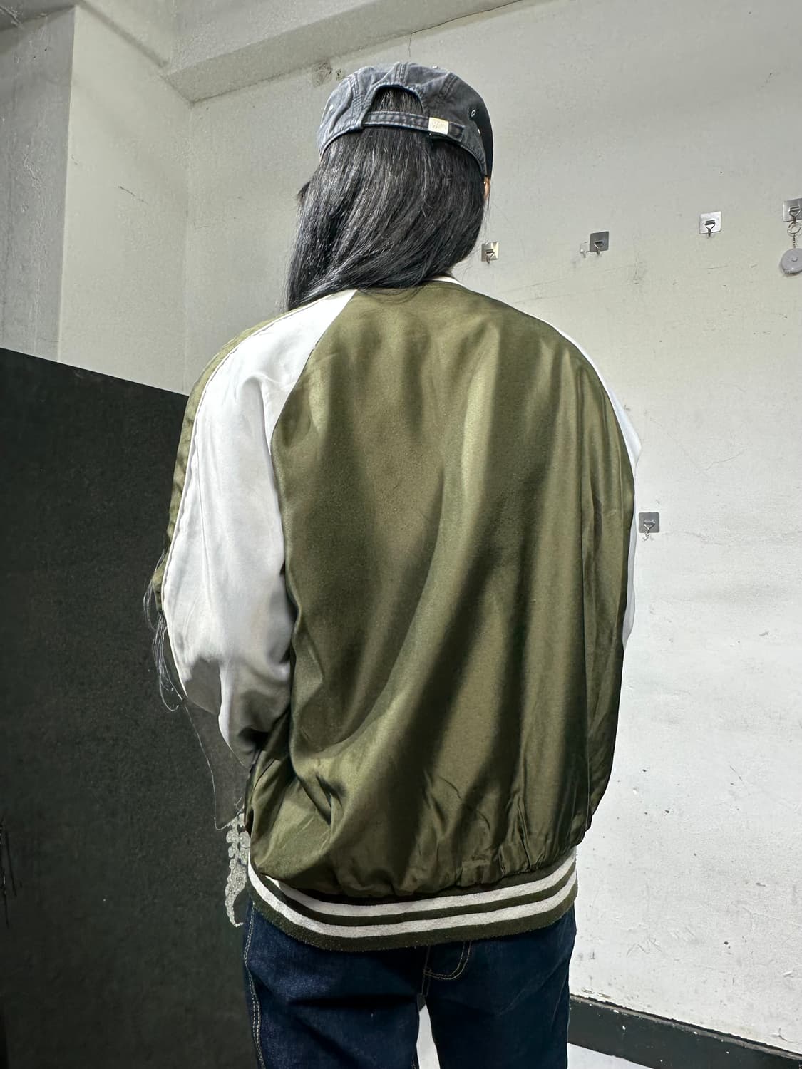 Jpn 일본빈티지 오리엔탈 카키 네이비 양면 스카잔 자켓 상품이미지6