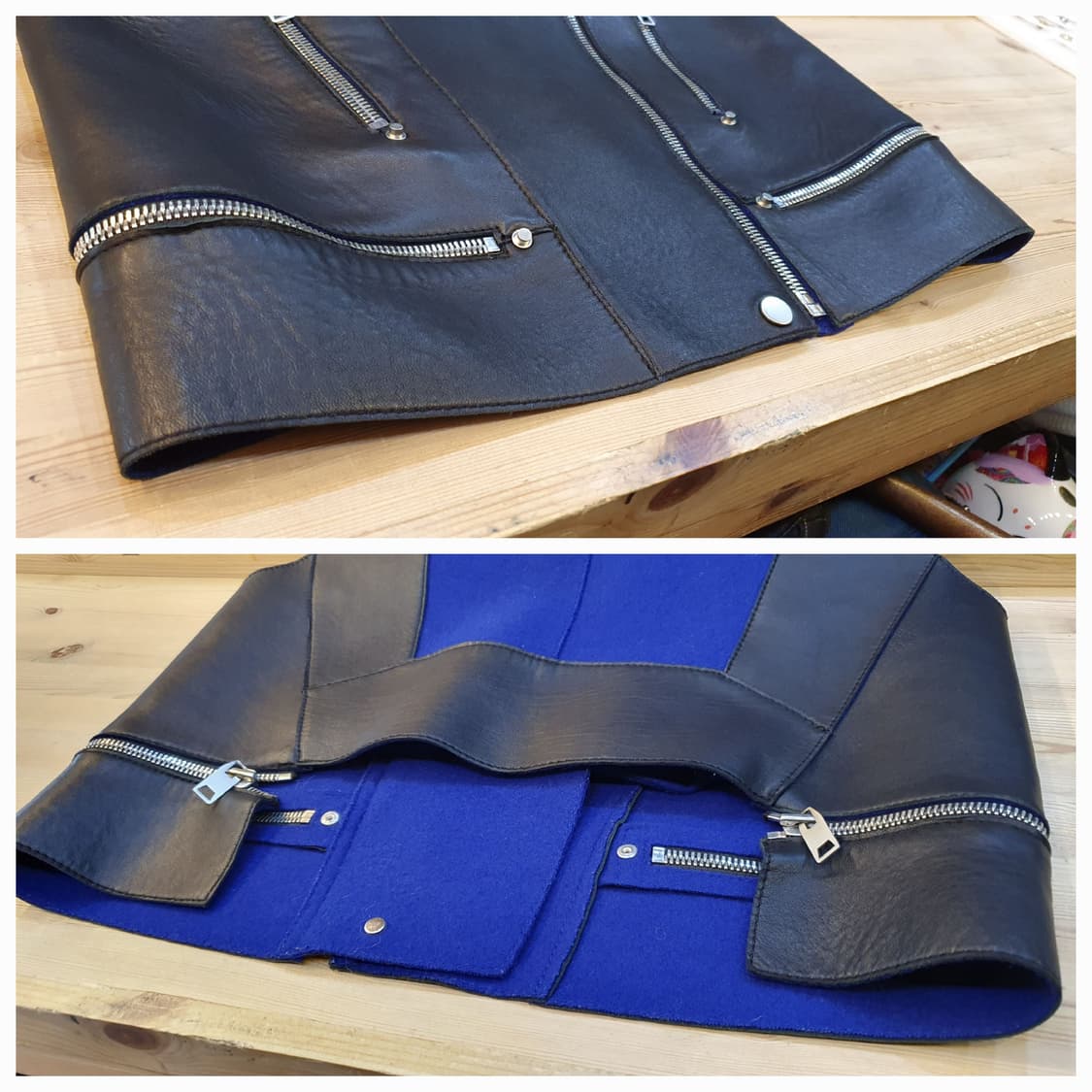 66.오즈세컨 양가죽 라이더조끼 상품이미지6