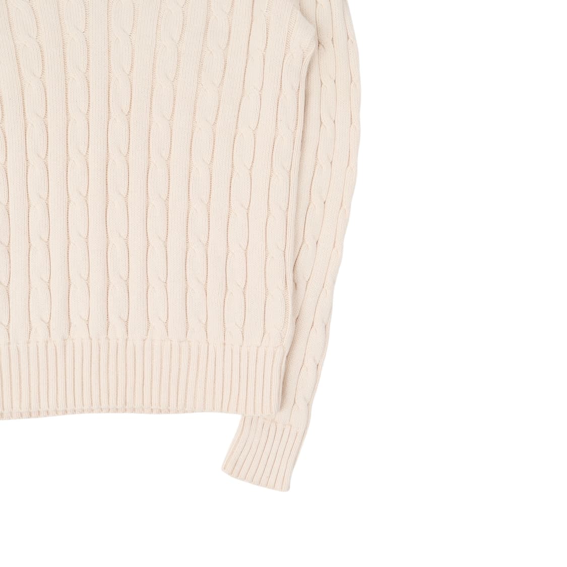 폴로 랄프로렌 아이보리 브이넥 코튼 케이블 니트 상품이미지4