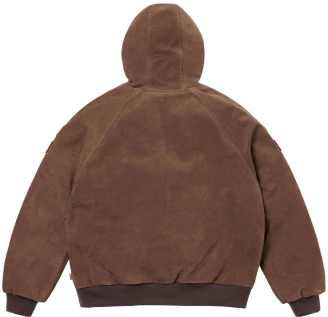 [L] 슈프림 x 밴슨 레더 후드 워크 자켓 스웨이드 - 24FW 상품이미지3