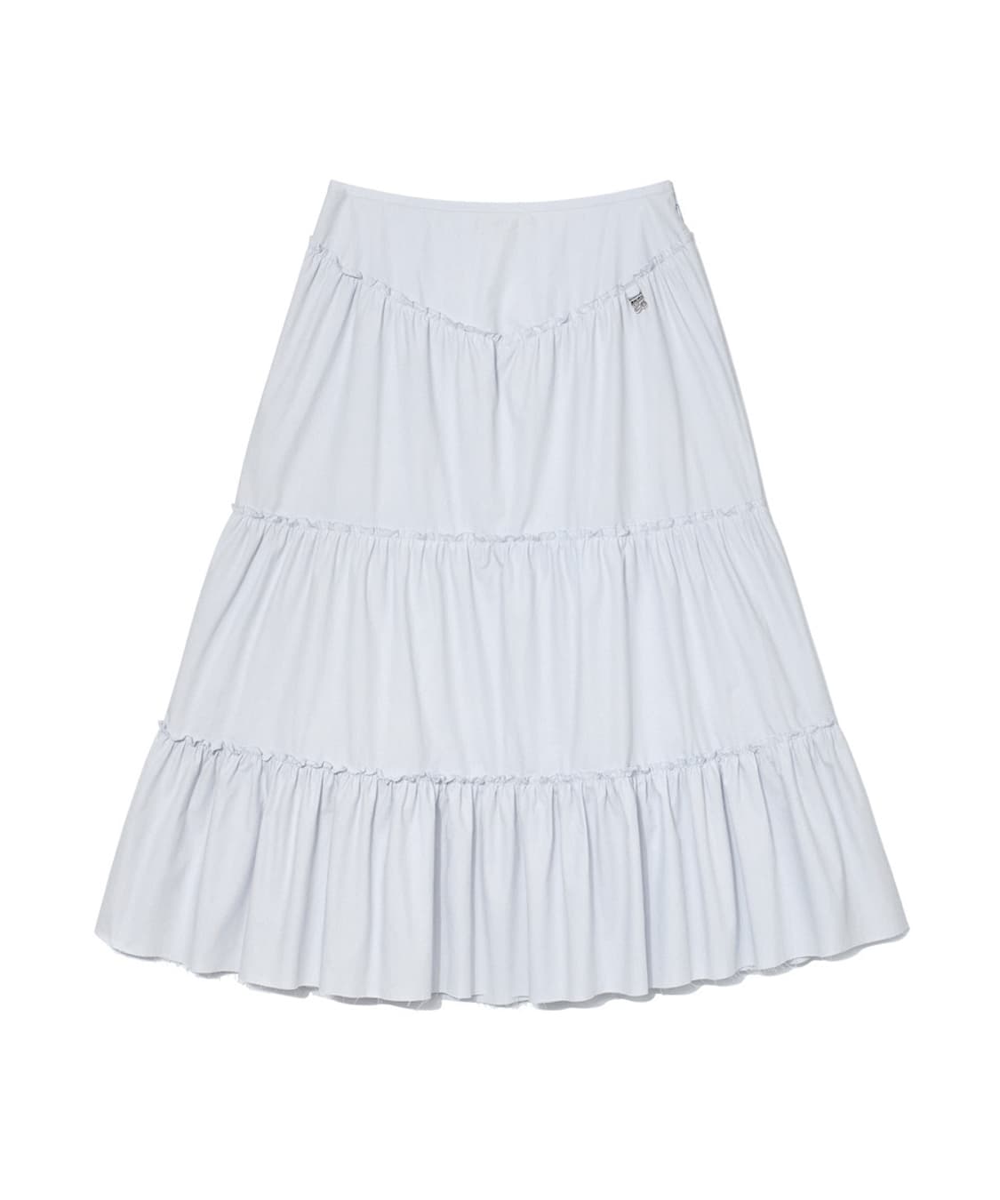 글로니 로데오 티어드 러플 스커트 화이트 상품이미지1