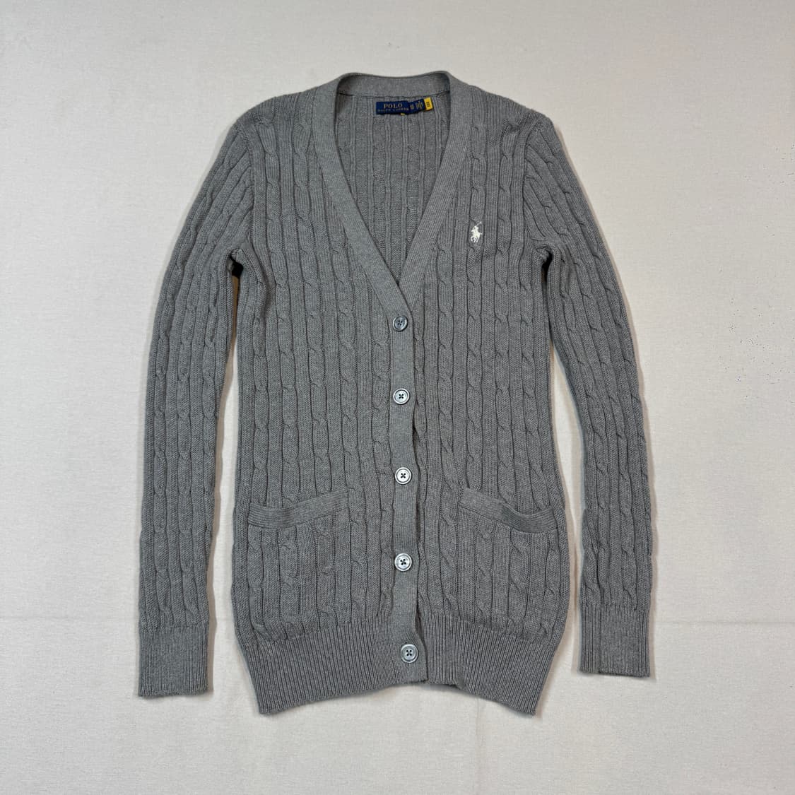 XS) 폴로 랄프로렌 코튼 케이블 꽈배기 가디건 신형 큐알탭 상품이미지1