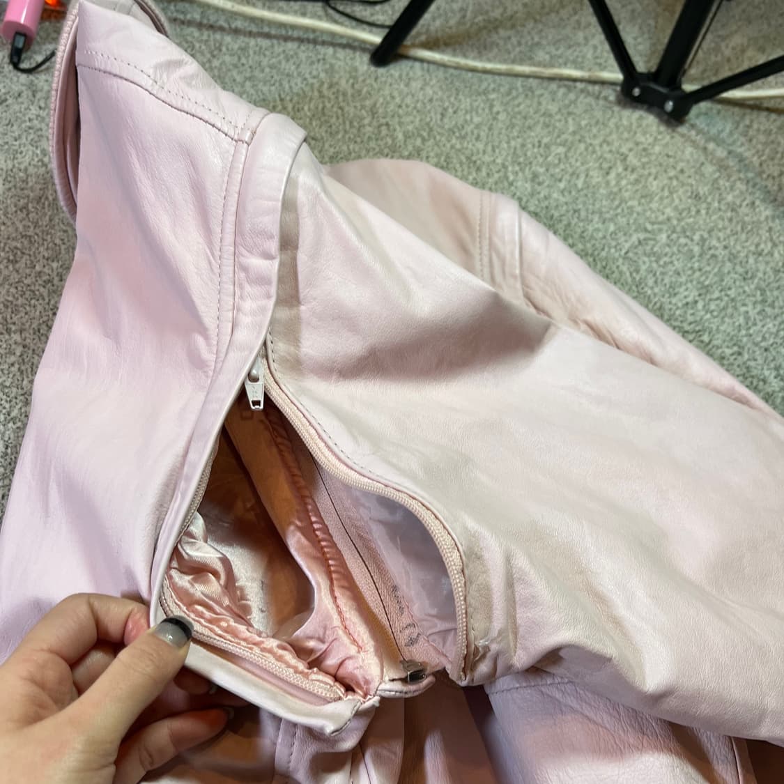 하드락 빅로고 가죽 봄버 자켓 상품이미지4