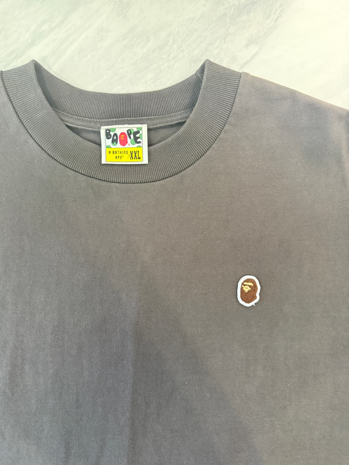 베이프 로고 반팔 XXL 브라운 컬러 상품이미지4