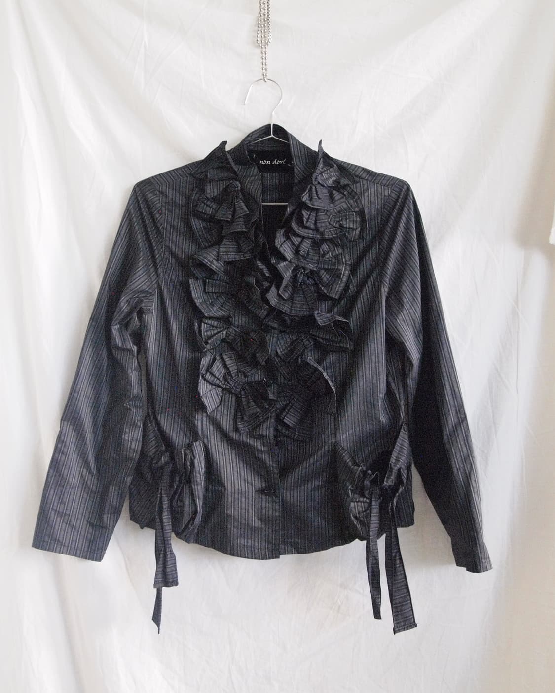 JPN VTG 스트라이프 플라워 블라우스 자켓 상품이미지1