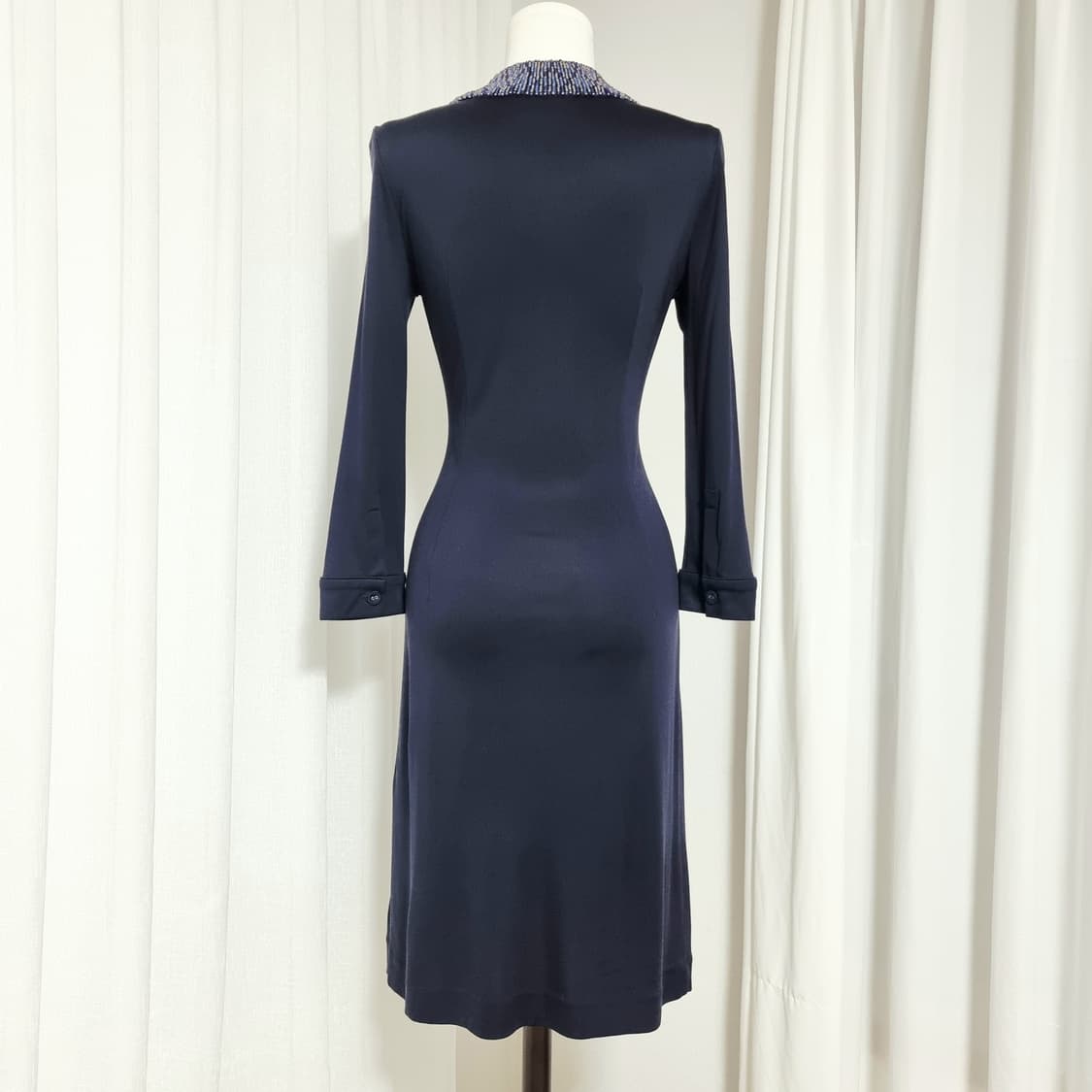 토리버치 비즈장식 실크100% 드레스 원피스 (44~날씬55) 상태최상 상품이미지3