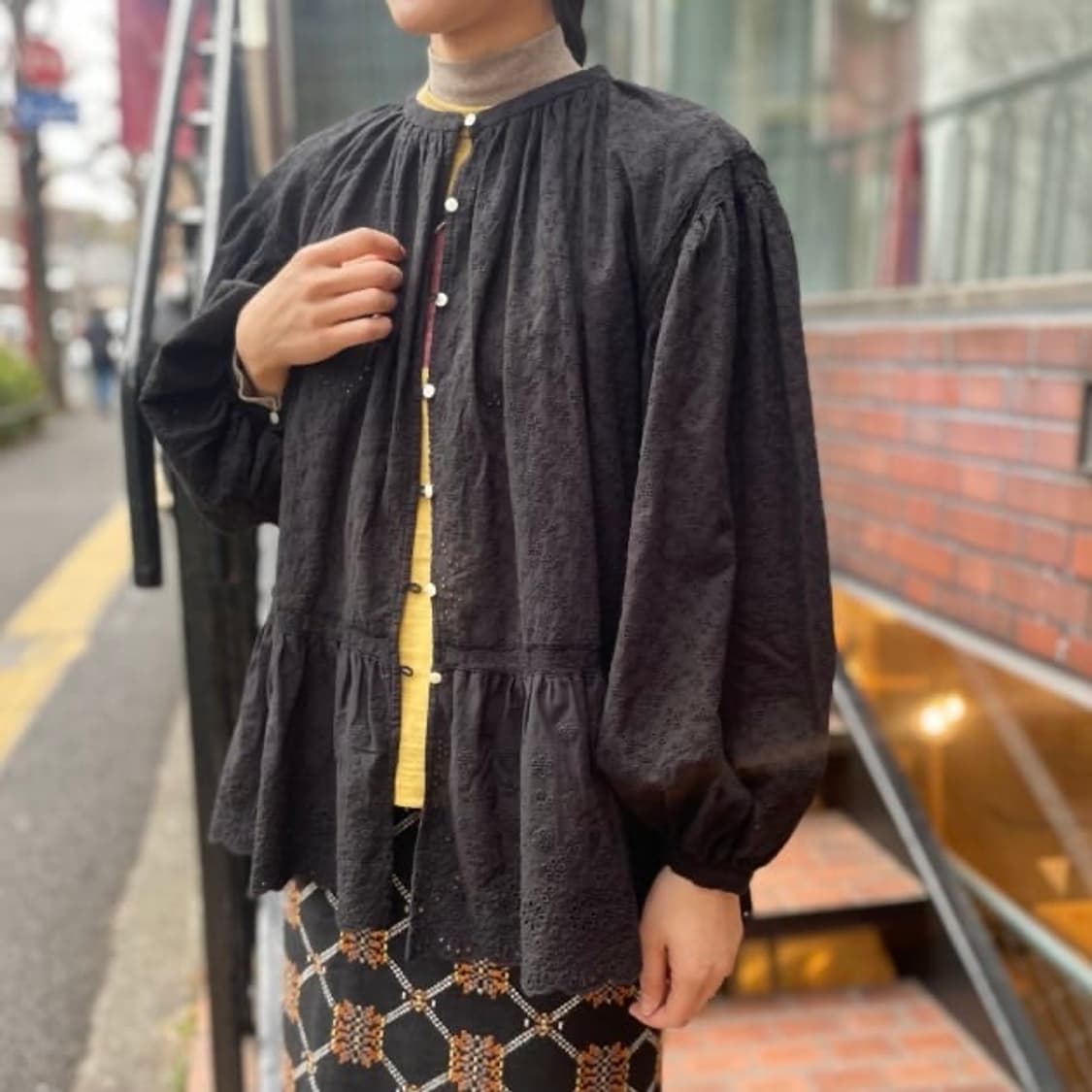 빔즈보이 스모크 롱 슬리브 블라우스 free 상품이미지5