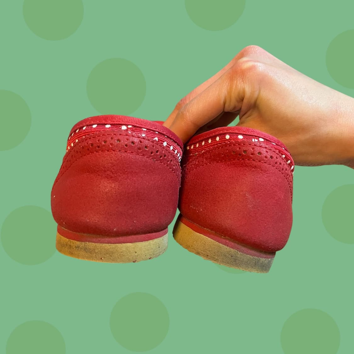 오니츠카 타이거 도트 레드 플랫슈즈 상품이미지2