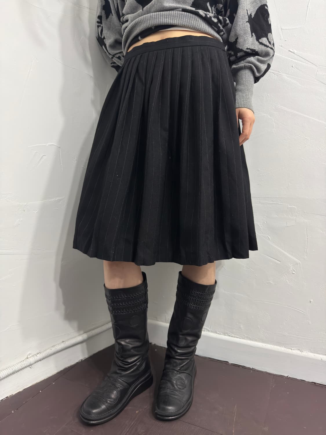 stripe pleats midi skirt 상품이미지4