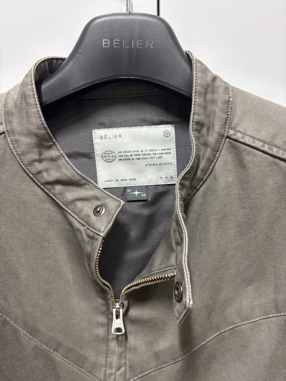 [5(105)]벨리에 세리프 해링턴 자켓 올리브 상품이미지4