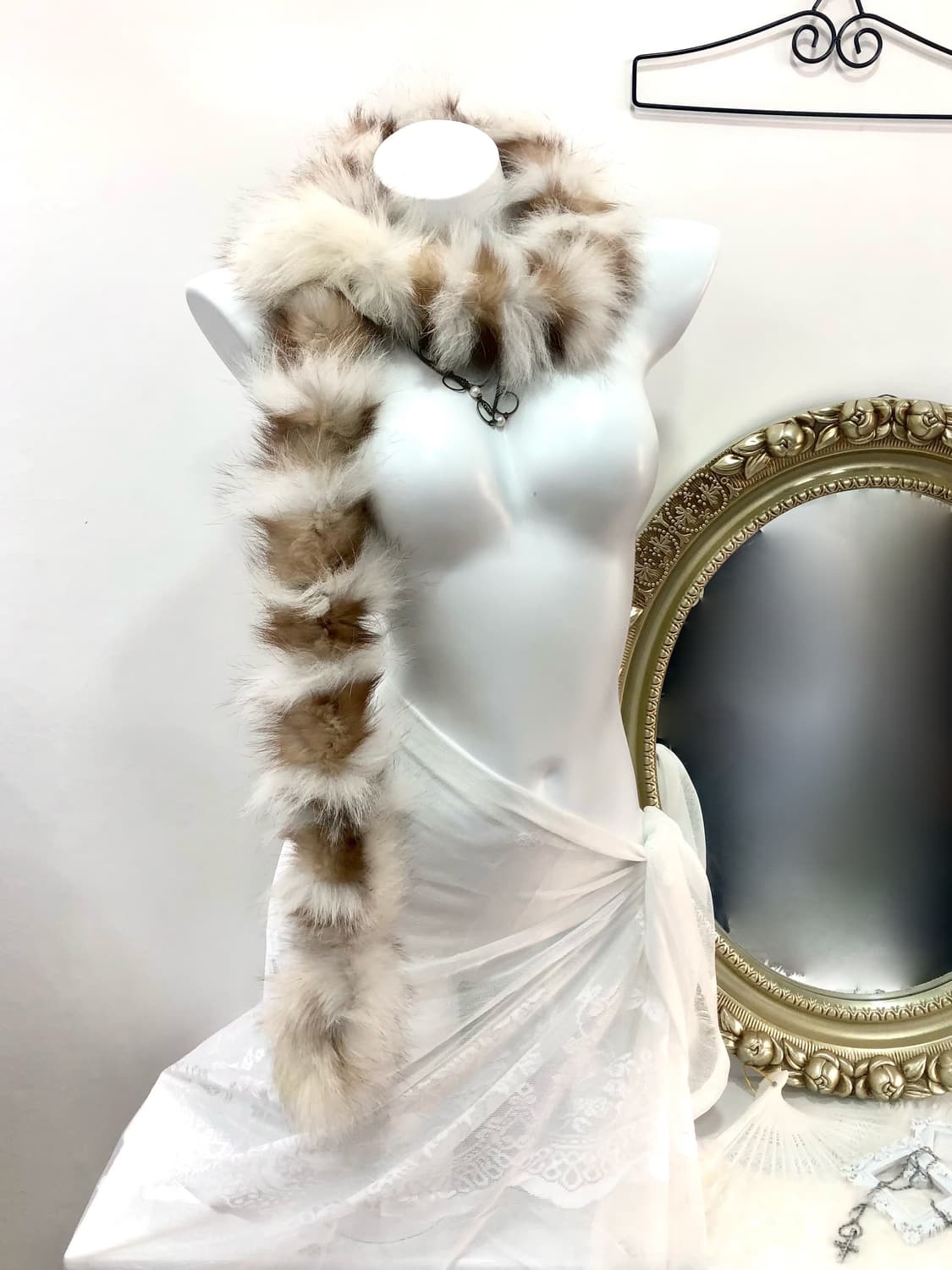 ivory blend real fur muffler 상품이미지1