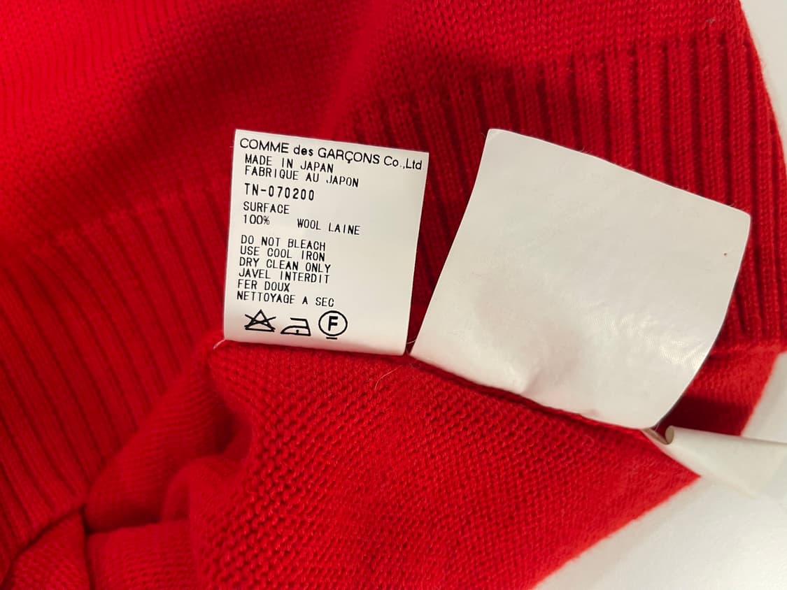 꼼데가르송 트리콧 레드 니트 상품이미지6
