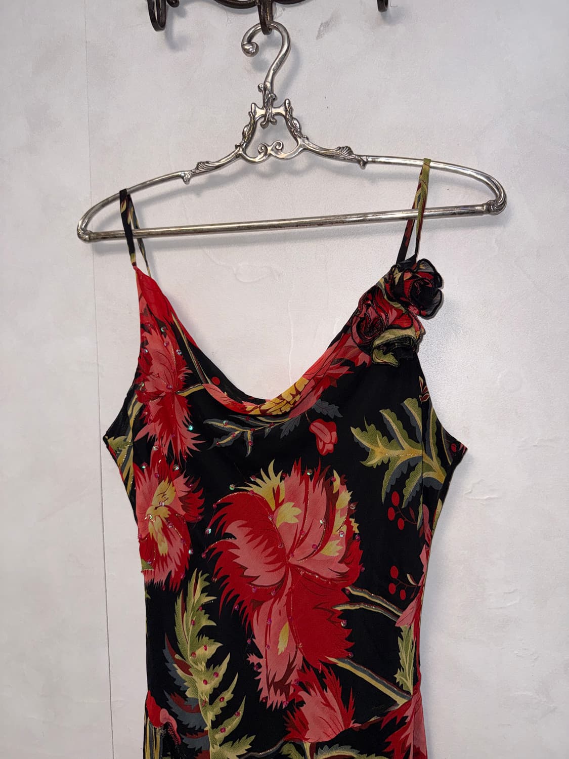 Black & red oriental floral maxi ops 상품이미지5