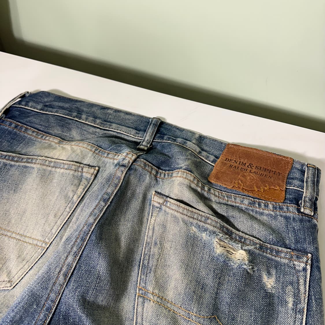 M-L 32 데님앤서플라이 랄프로렌 슬림핏 찢청 데님팬츠 상품이미지6
