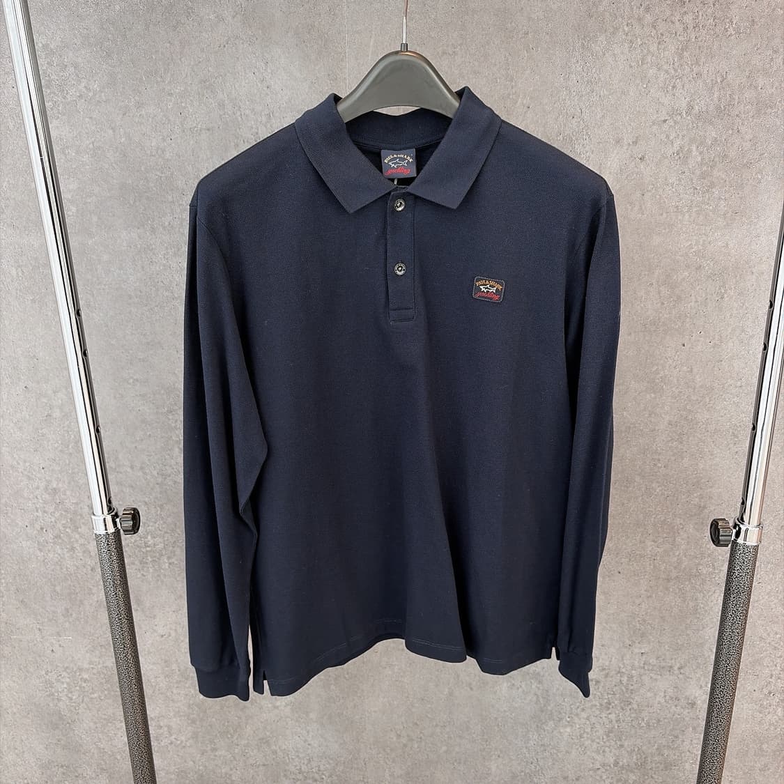 (정품/새상품) 폴앤샤크 남성 네이비 로고 패치 롱슬리브 폴로셔츠 상품이미지1