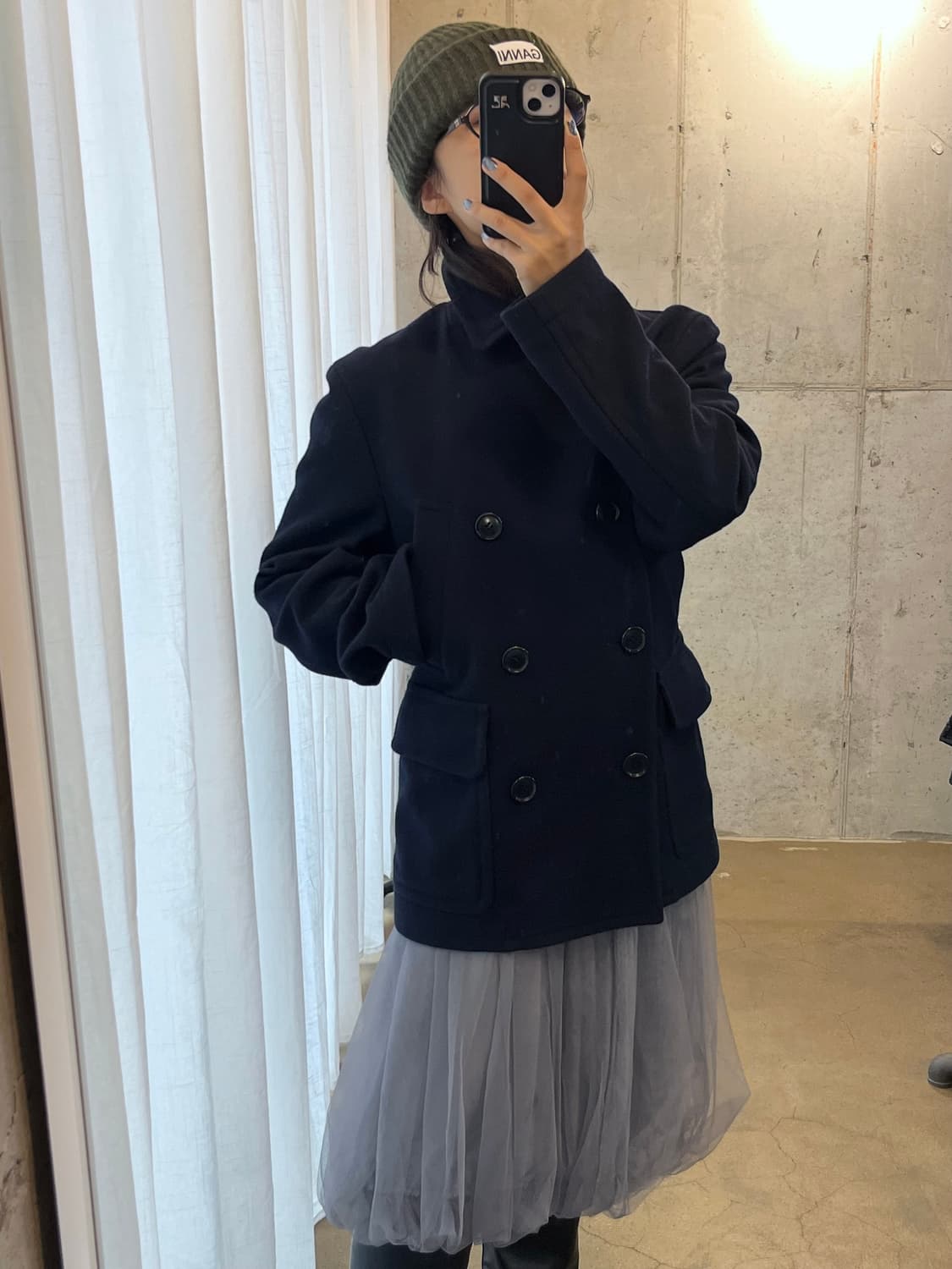 CABANE DE ZUCCA 주카 피코트 네이비 상품이미지4