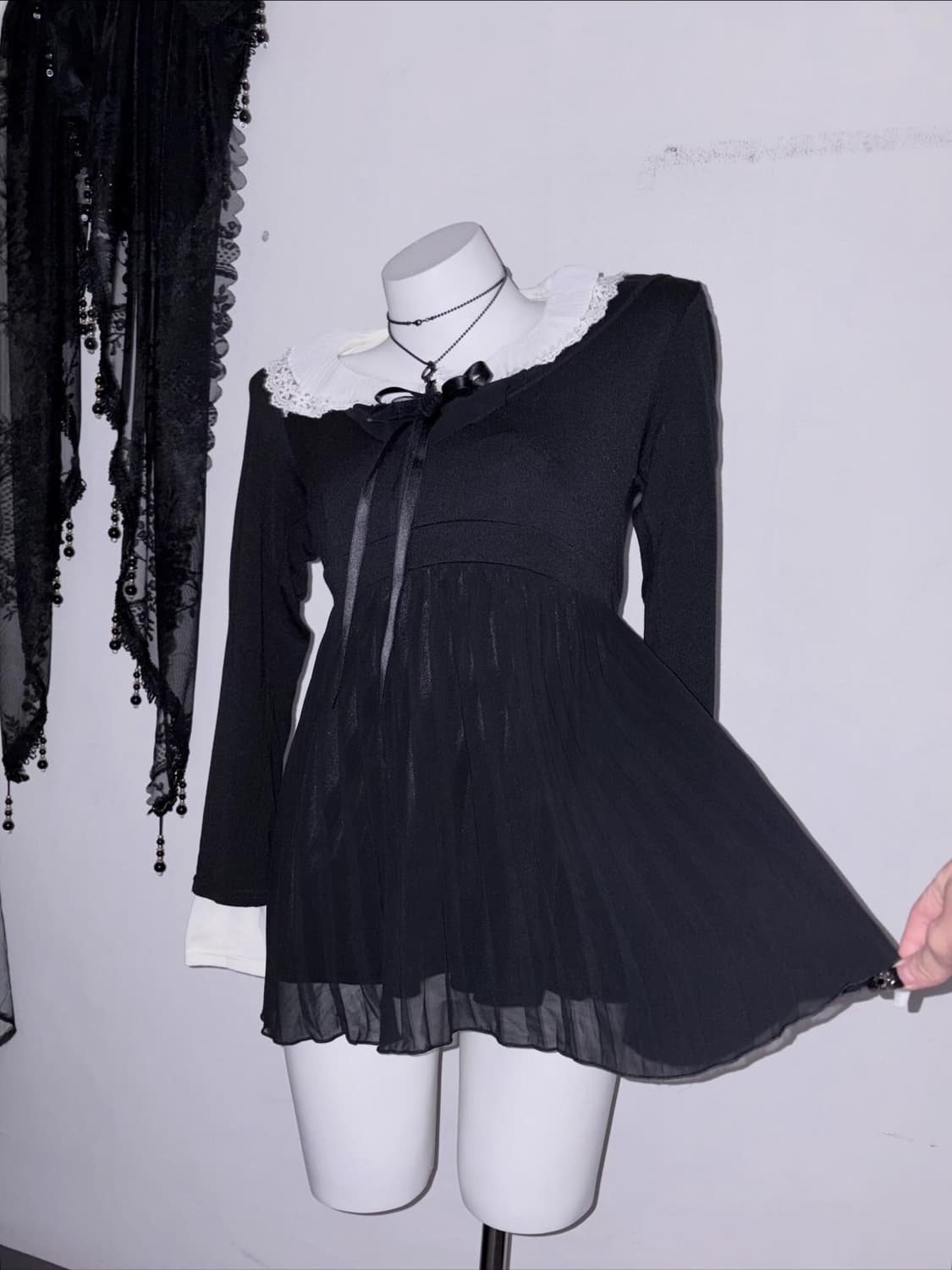 공겜여주 3피스 세트🖤 공포게임 고스 로리 고딕 로리타 원피스 프릴 상품이미지1