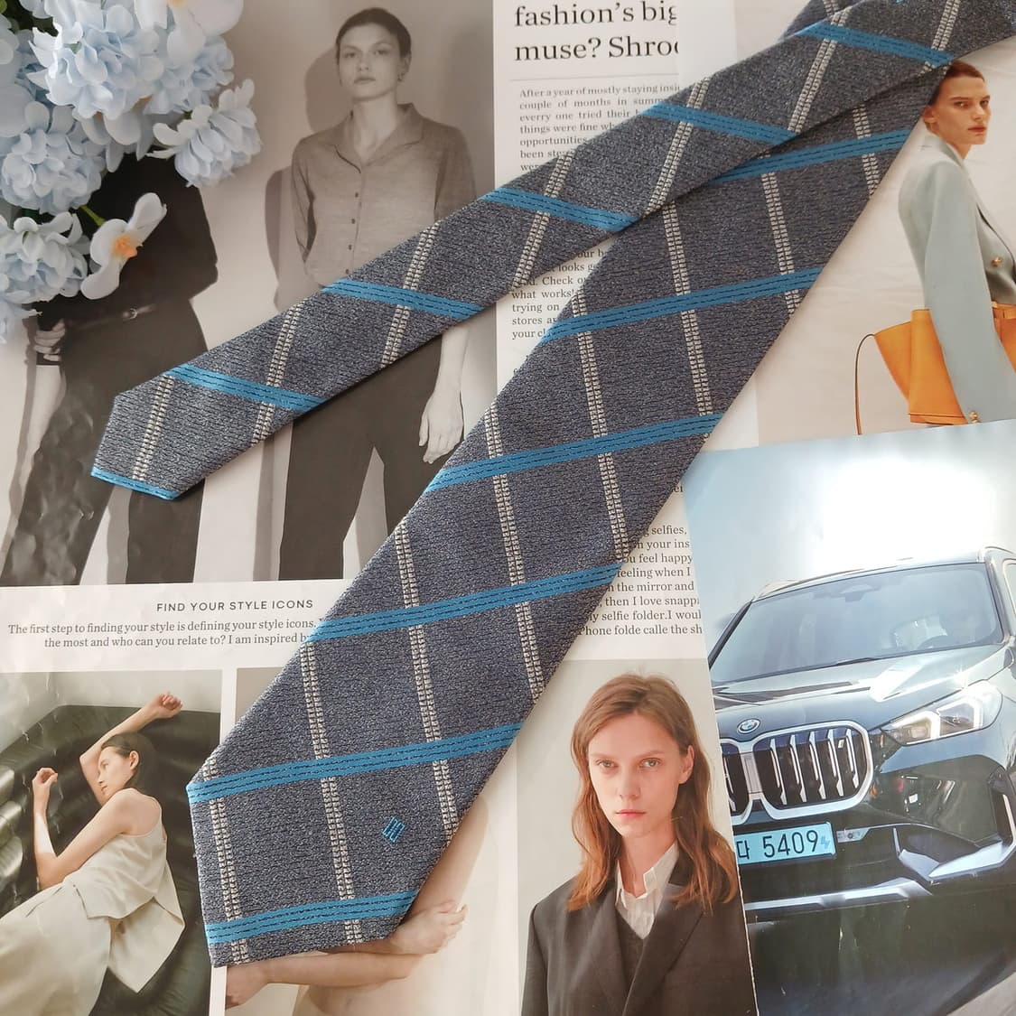 닥스 실크 그레이 스트라이프 넥타이 8.4cm A+등급 A19371
 상품이미지3